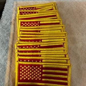 Red and gold American flag patch support your red and gold nation!